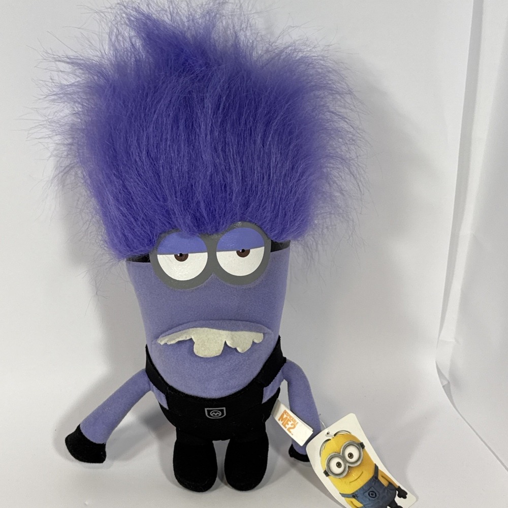 Despicable Me 2 Evil Minion One Eye 12" Plush Stuffed Animal Tags Creased